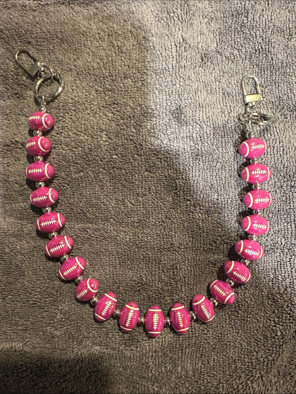 Pink Football Bead bag accessories- Women's Accessories